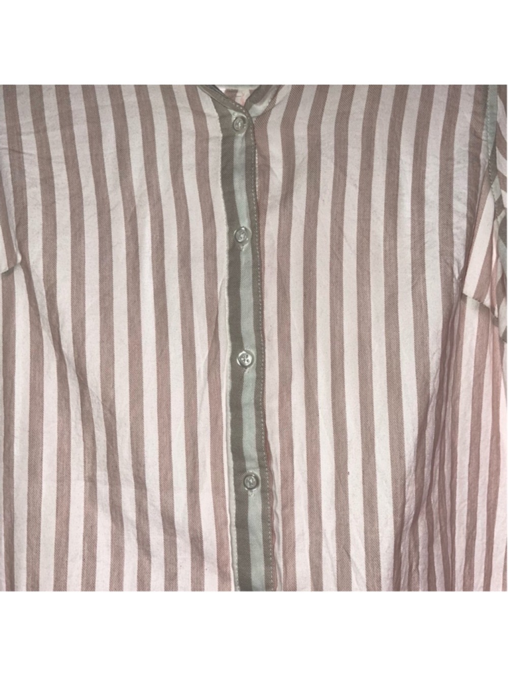 Zac & Rachel Cream & White Striped Button-Up Blouse - Women’s Medium - EUC - Picture 3 of 10